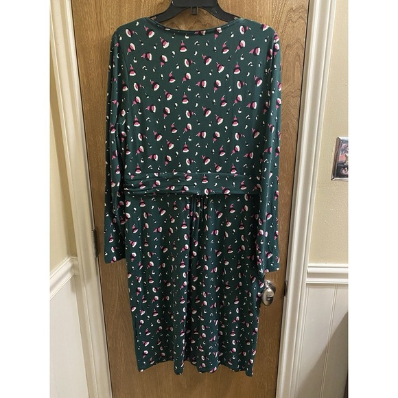 BODEN Mabel Jersey Dress in Green Bud Floral Style J0034 Modal Size 14L Pockets - Picture 2 of 11